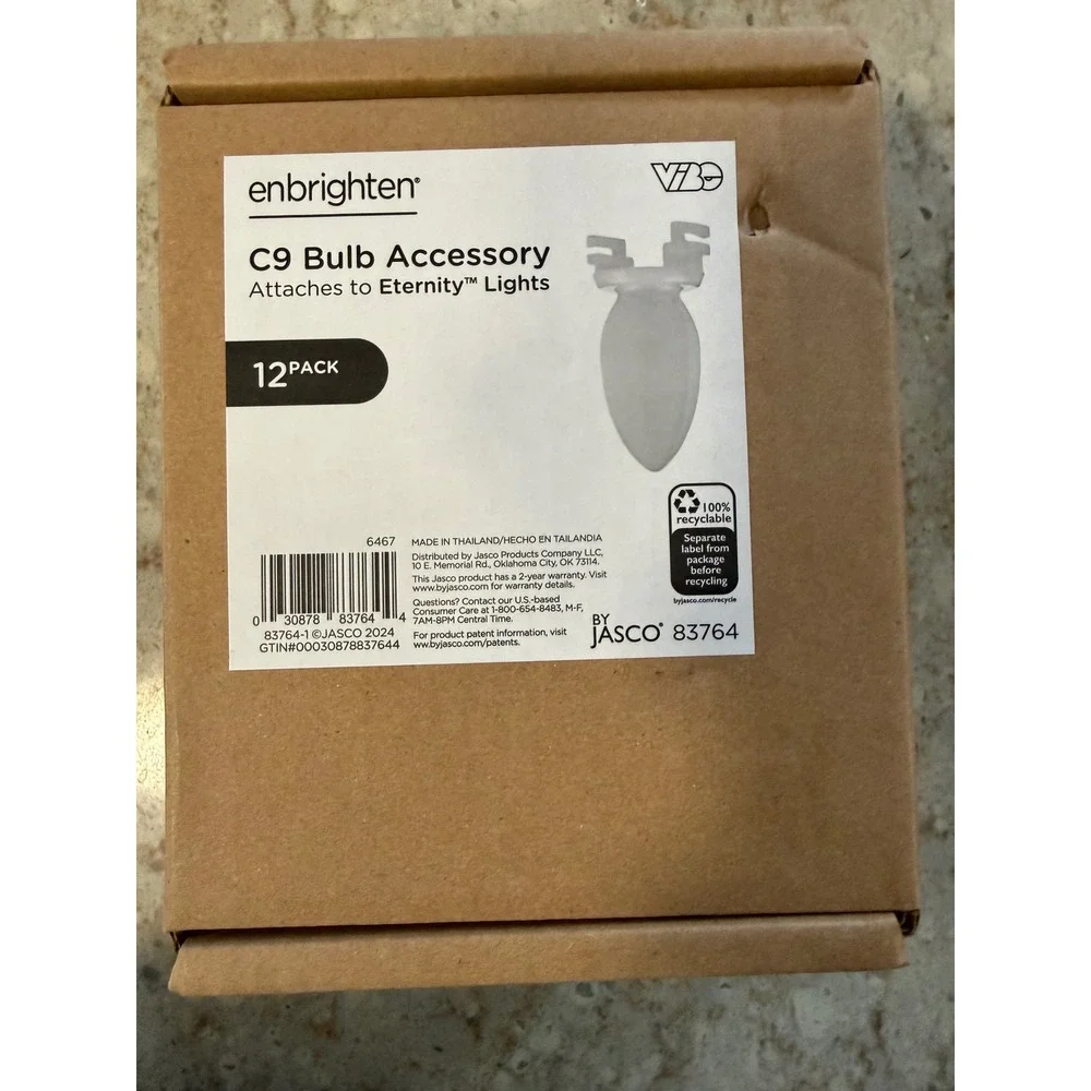 Enbrighten C9‎ Bulb Accessory for Eternity Lights 12 Pack Jasco 83764 Mounting